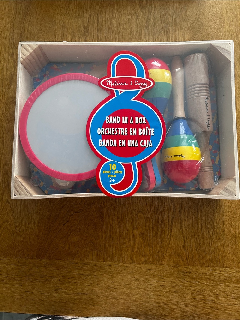 Melissa & Doug Colorful 10  Pc Kids Musical Set - Pink Drum Rim & Rainbow Maraca